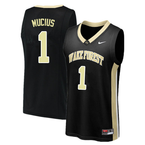 Men #1 Isaiah Mucius Wake Forest Demon Deacons College Basketball Jerseys Sale-Black
